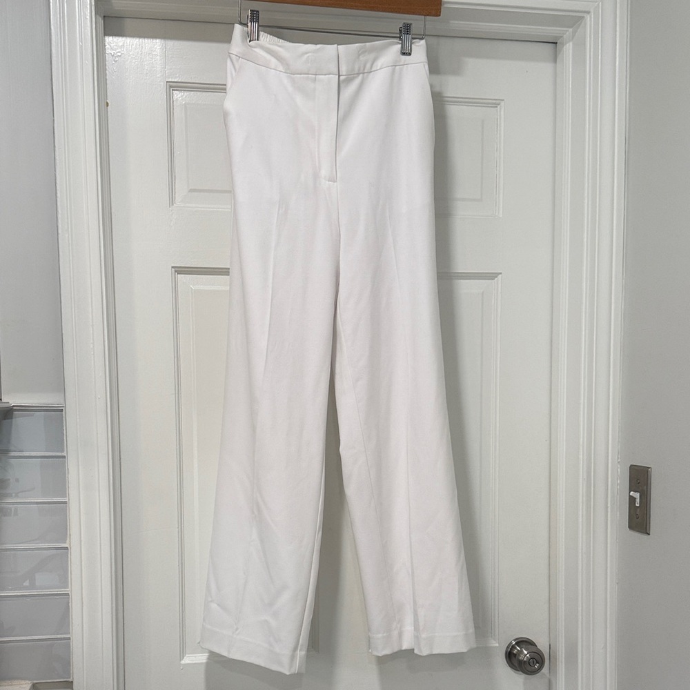 Halogen White Straight-Leg Trousers